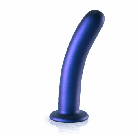 Zachte Silicone G-Spot Dildo - 7'' / 17 cm - Metallic Blauw