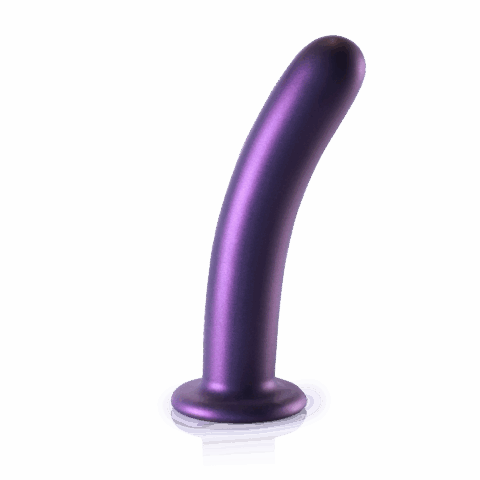 Zachte Siliconen G-Spot Dildo - 7'' / 17 cm - Metallic Paars