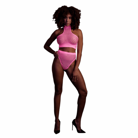 Turtle Neck en High Waist Slip - One Size - Neon Roze