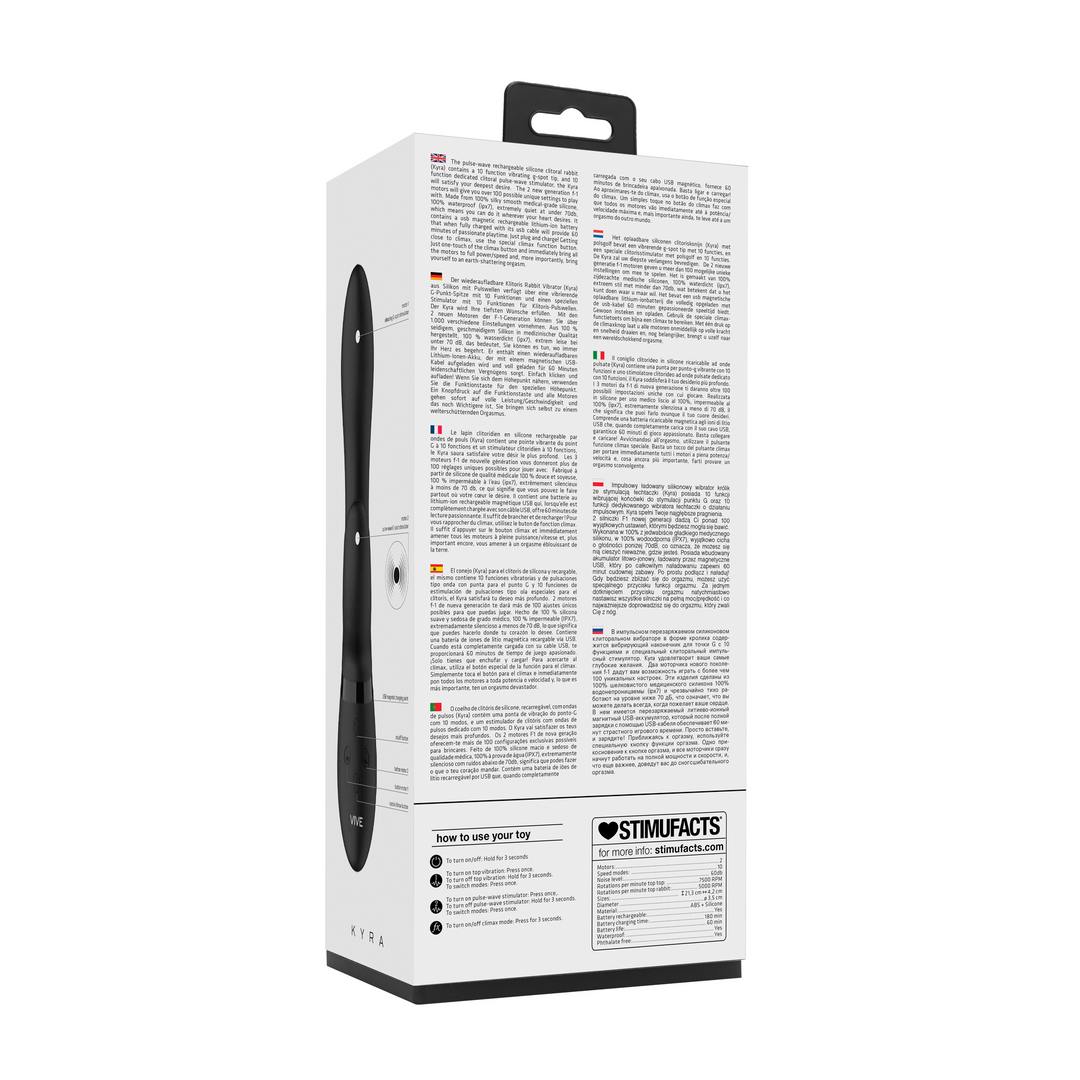 Kyra - Pulse Clitorale Rabbit - Zwart - Afbeelding 3