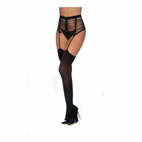 Gecaged Naadloze Garter Belt Panty - Één Maat