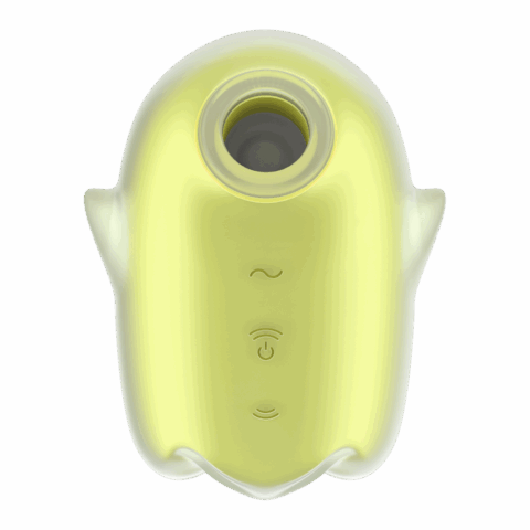 Glowing Ghost - Glow in the Dark - Dubbele Air Pulse Vibrator - Geel