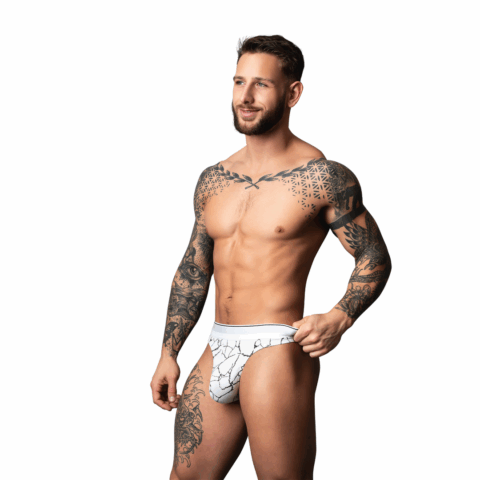 Tanga - L/XL - Witte Marmer