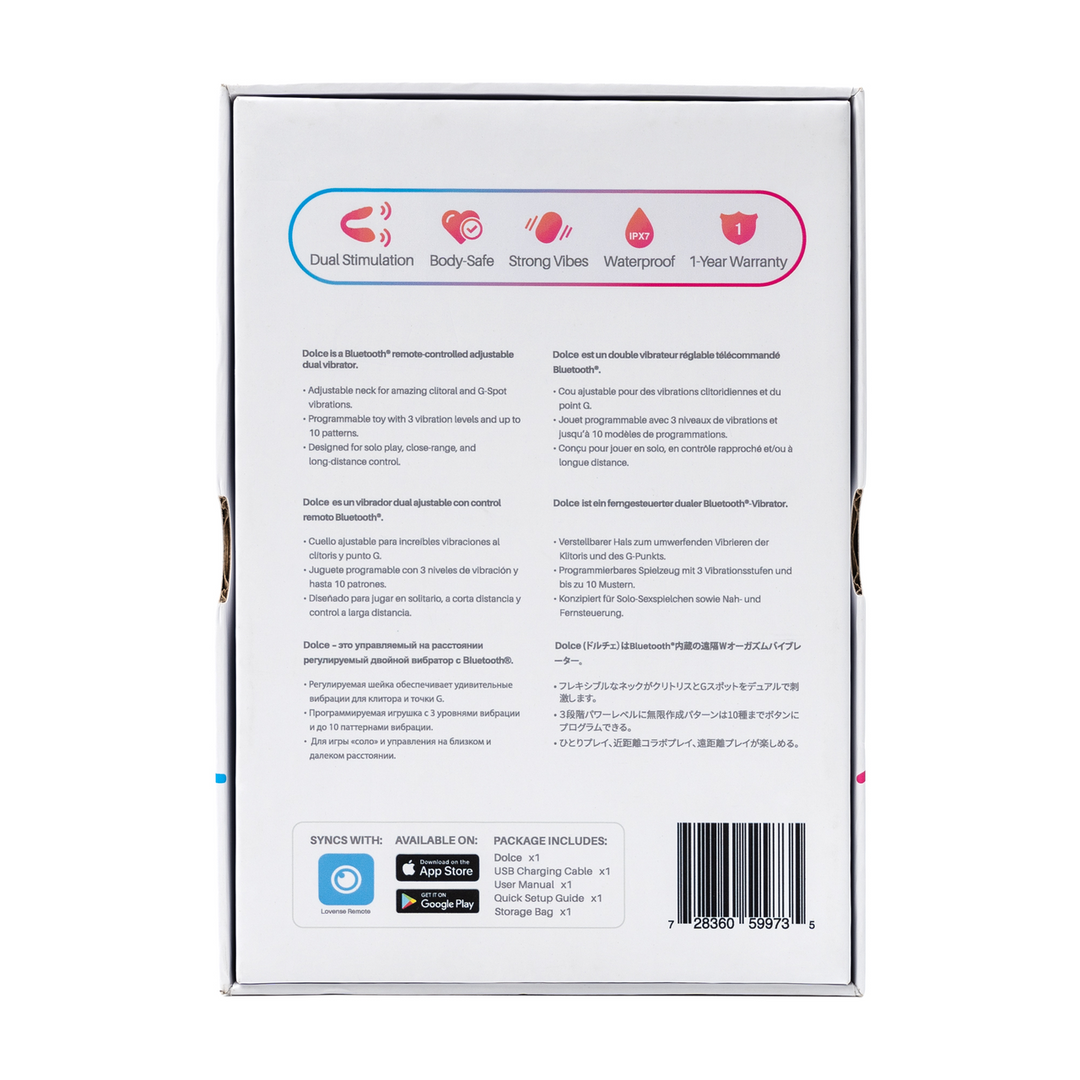 Dolce - Afstandsbediening Dubbelzijdige Vibrator - Roze - Afbeelding 3