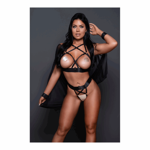 Sweet Little Lies - Harness Set - OS - Zwart