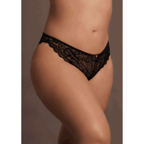 Claire - Elastische Kant Slip met Gouden Details - Plus Size