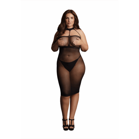 Hoge Hals Jurk - Plus Size