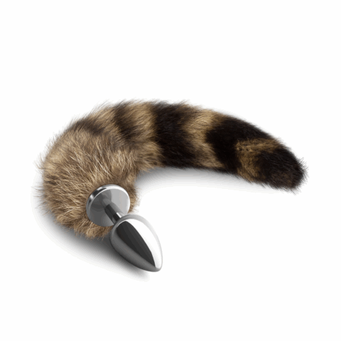 Foxy Silver - Metalen Anale Plug met Staart - Zilver/Bruin