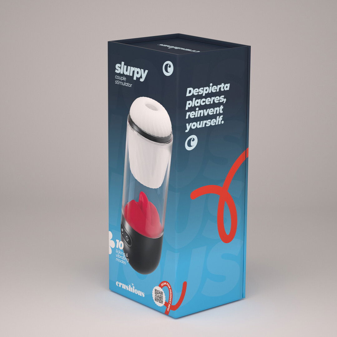 Slurpy - 2 in 1 Afneembare Lik- en Vibrerende Masturbator - Transparant - Afbeelding 3