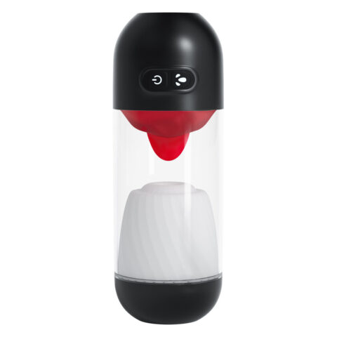 Slurpy - 2 in 1 Afneembare Lik- en Vibrerende Masturbator - Transparant