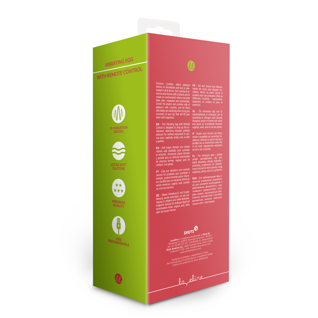 Vibrerend Ei met Afstandsbediening - Aardbei Rood - Afbeelding 3