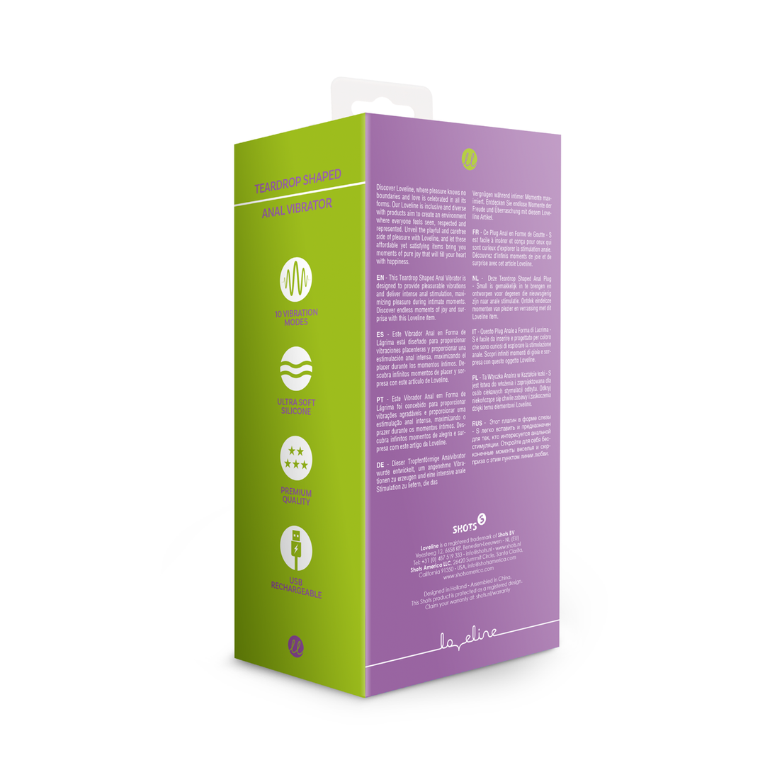 Druppelvormige Anaal Vibrator - Helder Paars - Afbeelding 3