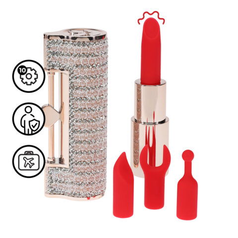 Angel - Lipstick Vibrator with 4 Attachments - Pink