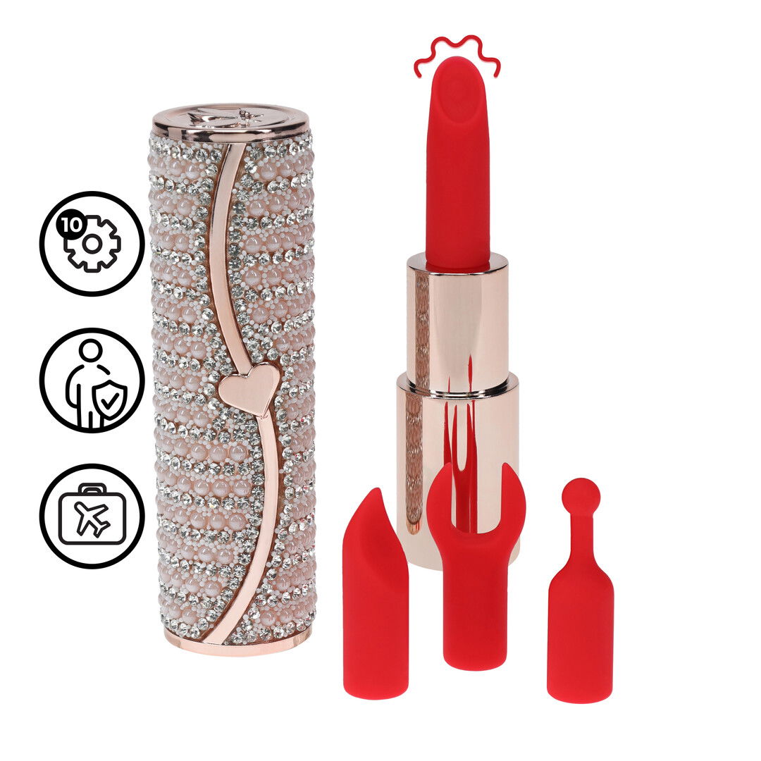Candy - Lipstick Vibrator with 4 Attachments - Pink
