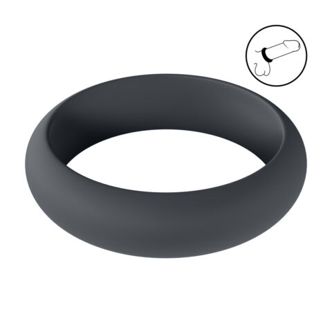 Wide O Silicone Cockring - XL - 50mm - Zwart