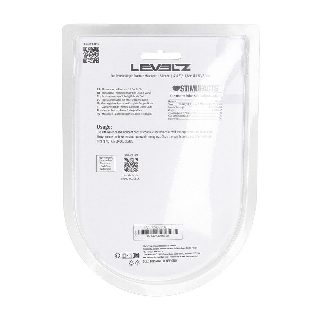 Volledige Dubbele Golf Siliconen Prostaat Massager - Zwart - Afbeelding 3
