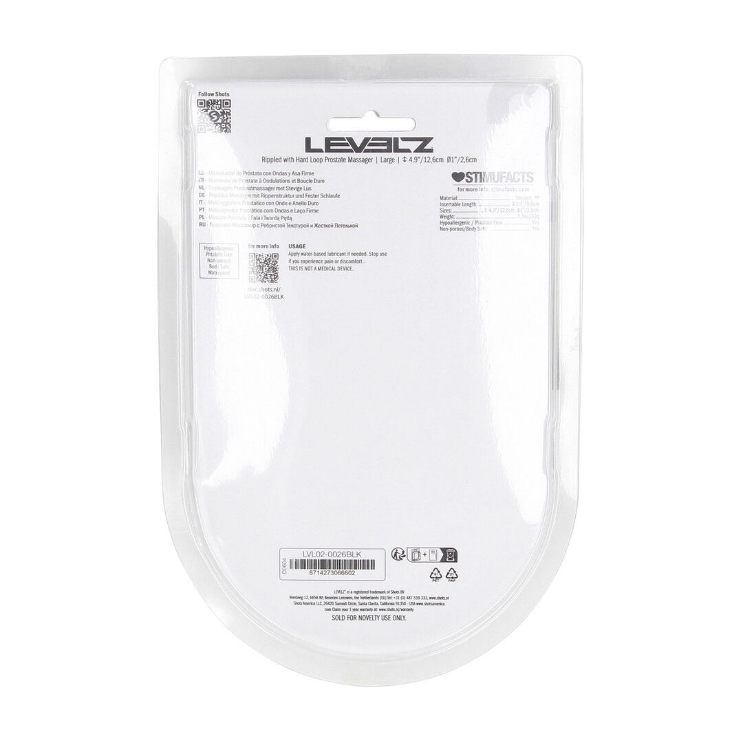 Geribbelde Hard Loop Silicone Prostaat Massager - L - Zwart - Afbeelding 3
