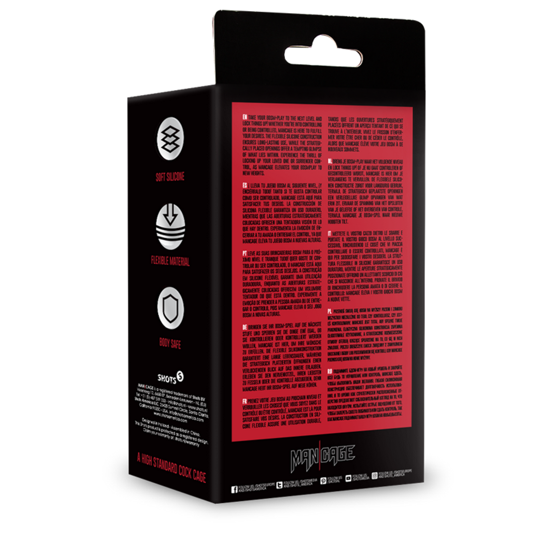 Model 27 - Ultra Soft Silicone Chastity Cage - Zwart - Afbeelding 3