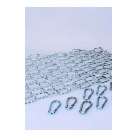 KIT 5 X 120 cm Grote Schakelketting + 10 Karabiners