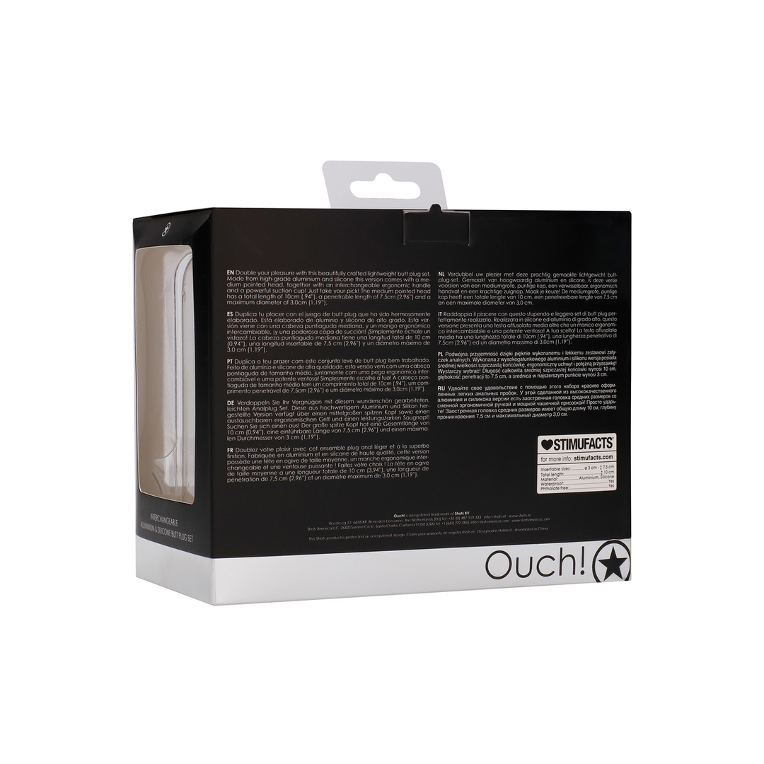 Verwisselbare Buttplug Set - Rond - Medium - Afbeelding 3