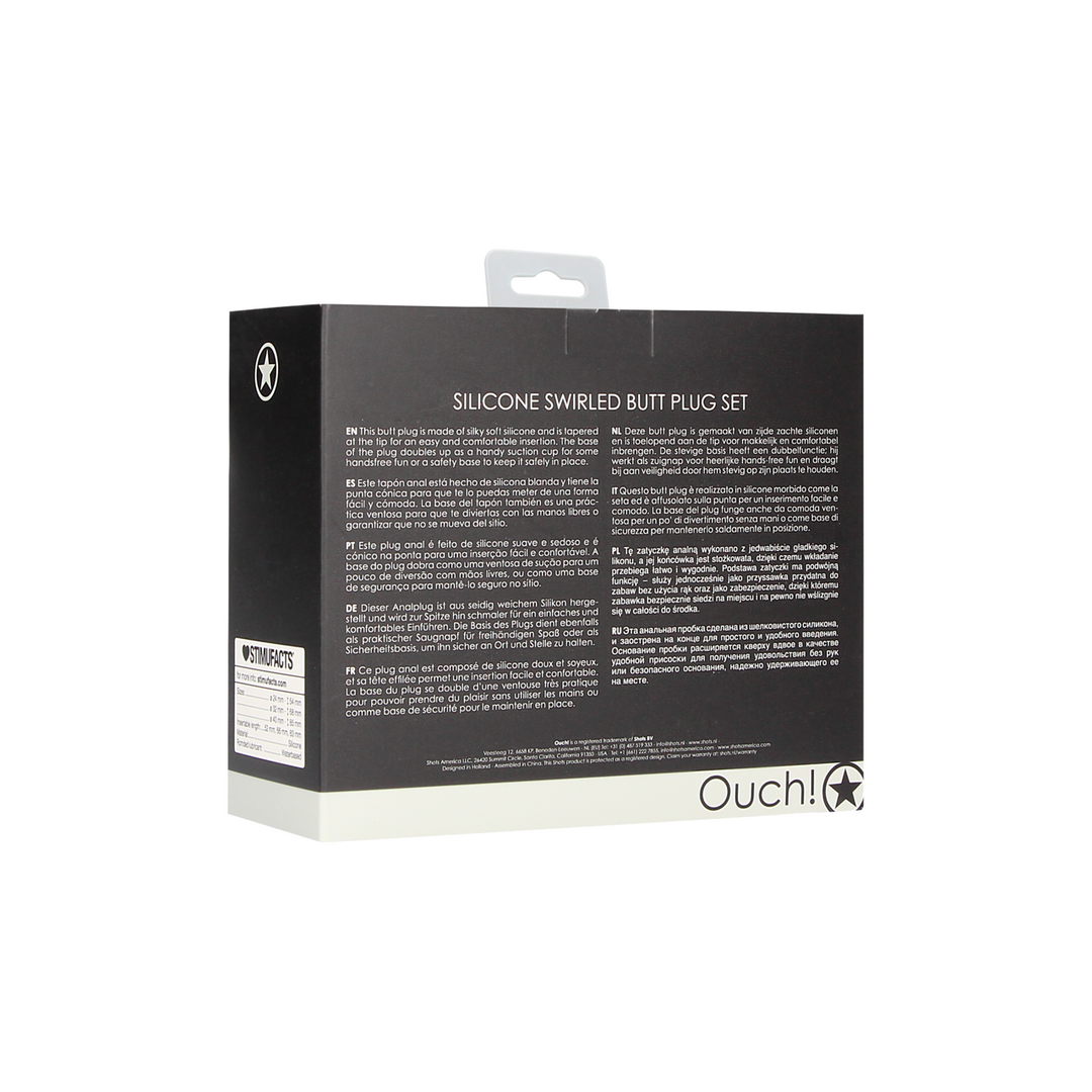 Gedraaid Butt Plug Set - Zwart - Afbeelding 3