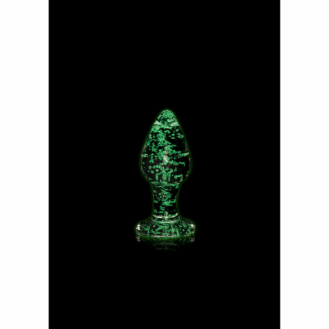 Glas Buttplug - Glow in the Dark - Klein