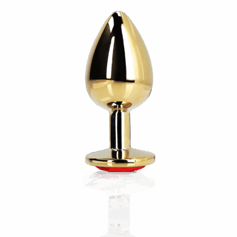 Hart Edelhart Buttplug - Groot - Goud/Ruby Rood