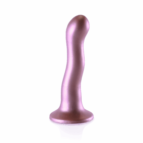 Ultra Zachte Silicone Curvy G-Spot Dildo - 7'' / 17 cm - Roségoud