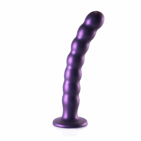 Gekralde Silicone G-Spot Dildo - 8'' / 20,5 cm - Metallic Paars