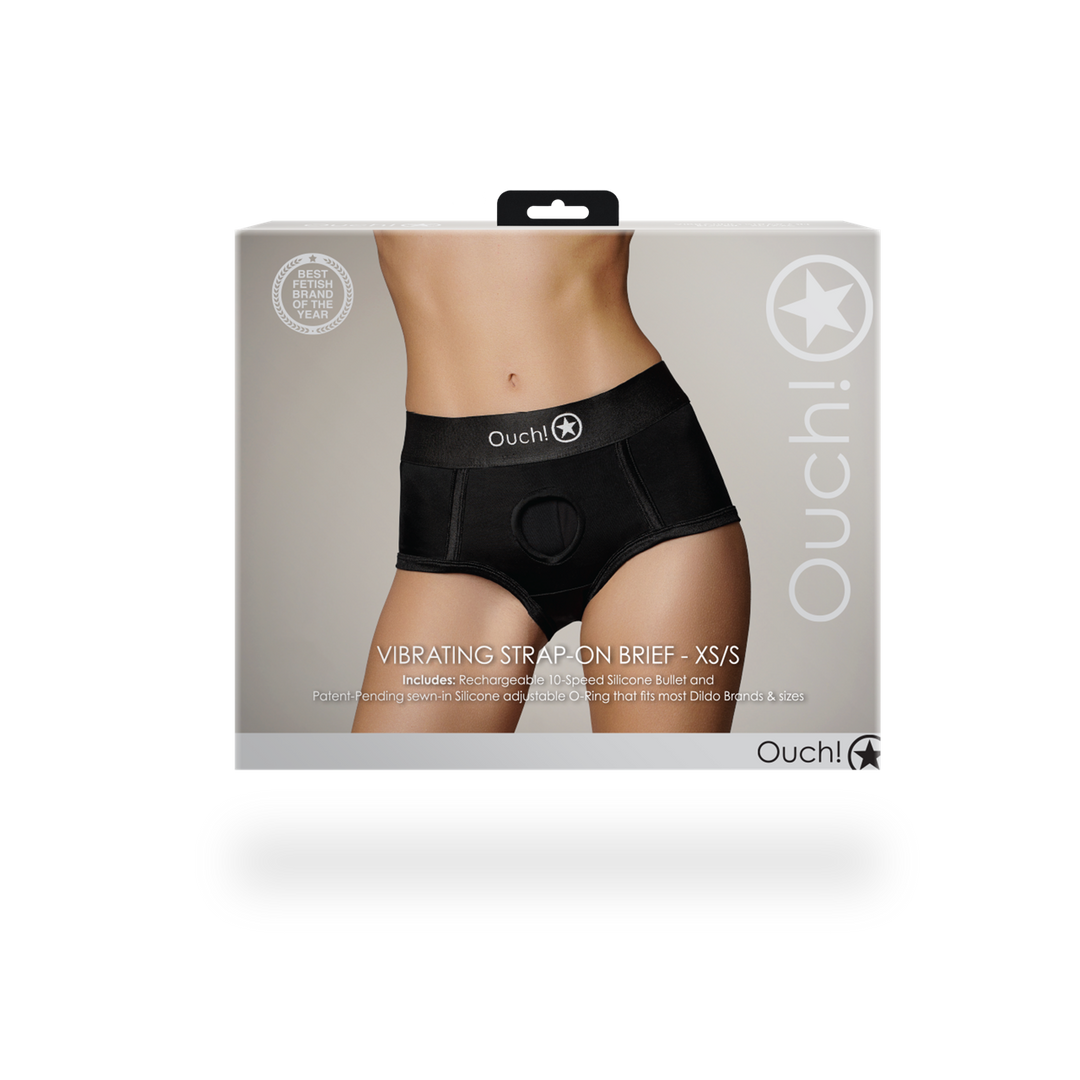 Vibrerende Strap-on Boxer - XS/S - Zwart - Afbeelding 3