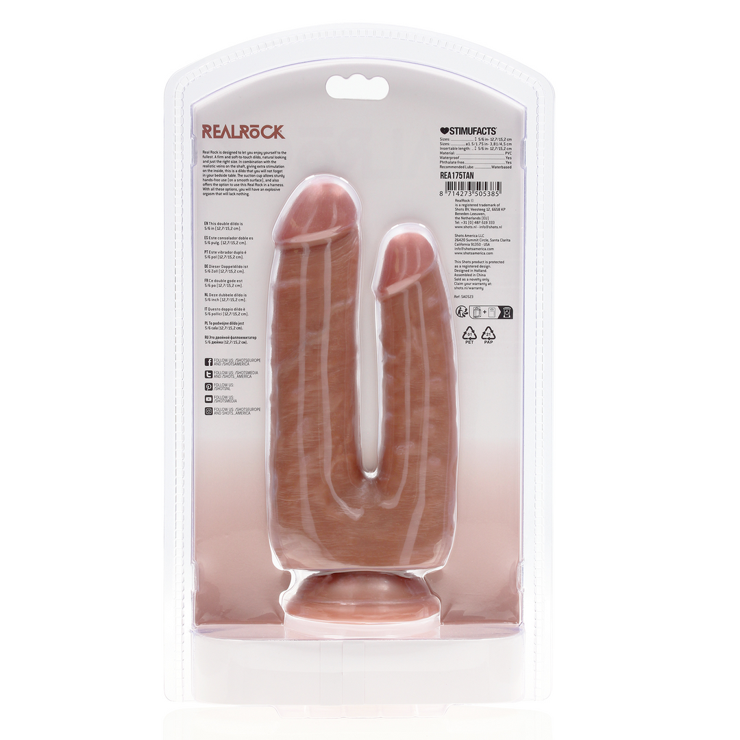 Dubbele Probleem Dildo 5/6 - 12,7/15,2 cm - Tan - Afbeelding 3
