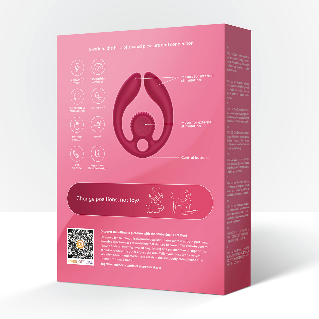 GIZI Duo - Dual Couples Stimulator - Bordeauxt - Afbeelding 3