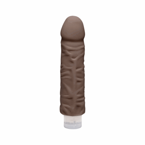 Shakin' D - Vibrerende Realistische ULTRASKYN Dildo - 7 / 18 cm - Chocolade