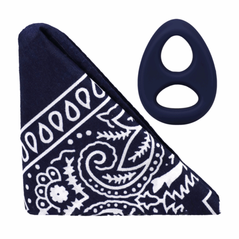 The Code - Siliconen Cockring met Bandana - Marineblauw