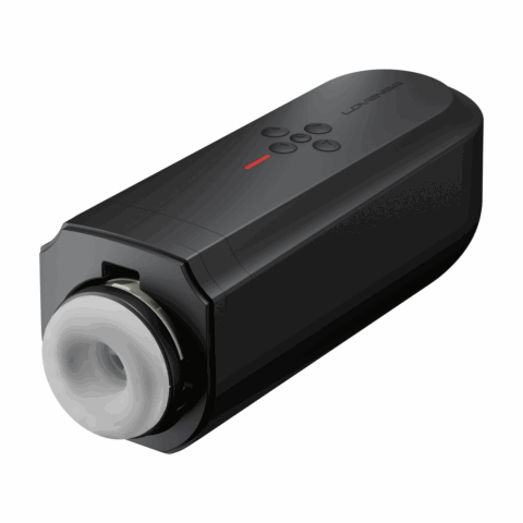 Solace - App-gestuurde Automatische Duwende Mannenmasturbator - Zwart