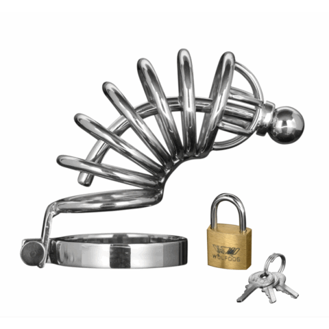 Asylum - Chastity Cage met 6 Ringen - M/L