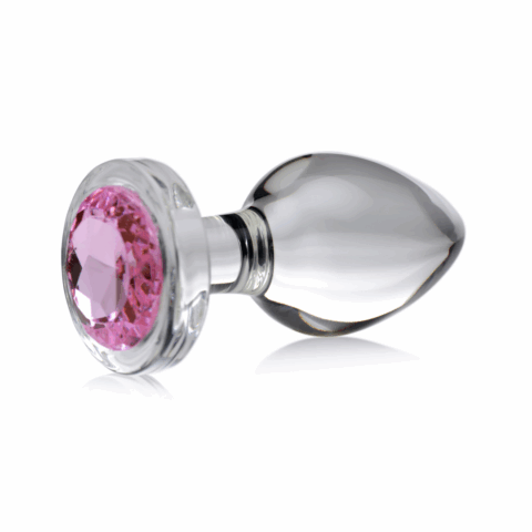 Roze Edelsteen - Glas Anaal Plug - Groot