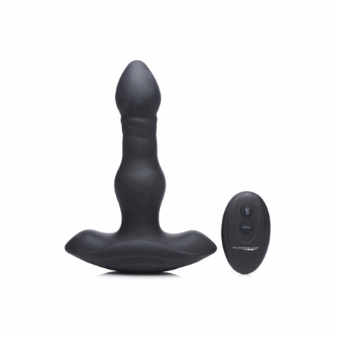 Vibrerende en Duwende Siliconen Butt Plug met Afstandsbediening