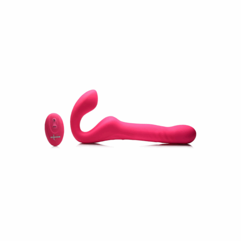 Mighty-Thrust - Duwende en Vibrerende Strapless Strap-On met Afstandsbediening