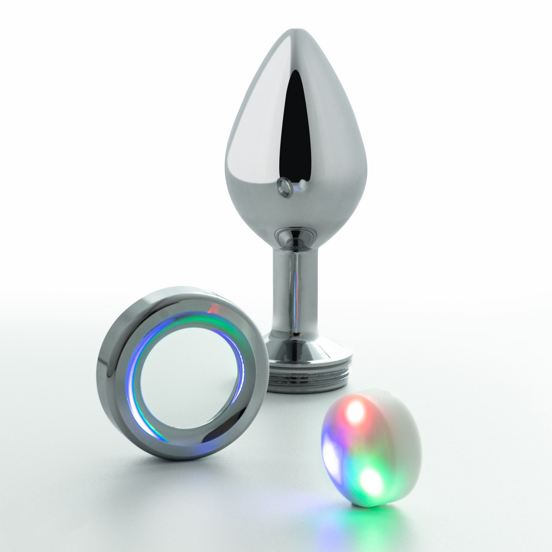 Borealis - Metalen Anale Plug met LED RGB - Medium - Zilver - Afbeelding 3