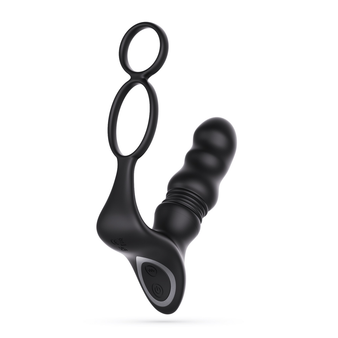 Crixus - Vibrerende Prostaatmassager met Balriem en Cockring - Zwart - Afbeelding 3