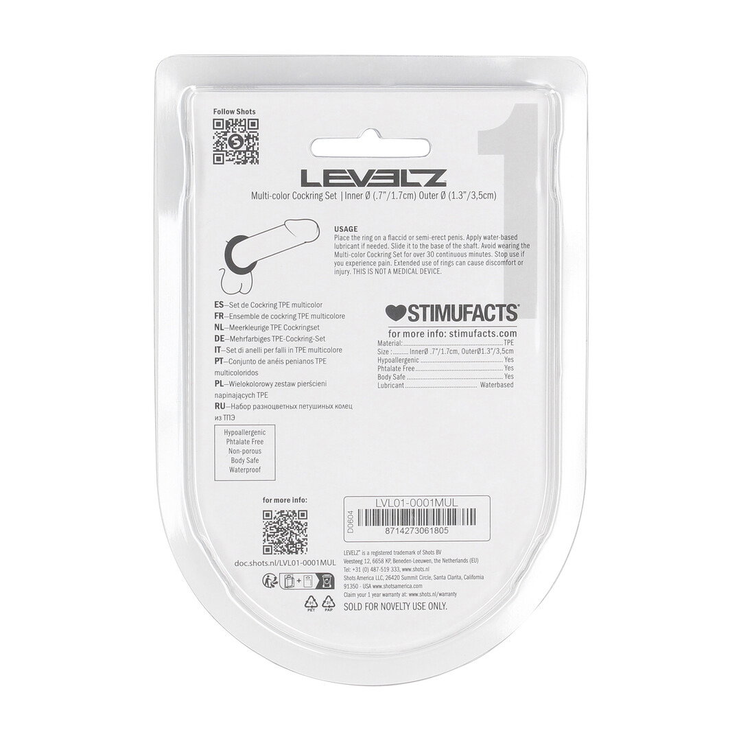 Cockring Set van 4 - Multicolor - Afbeelding 3
