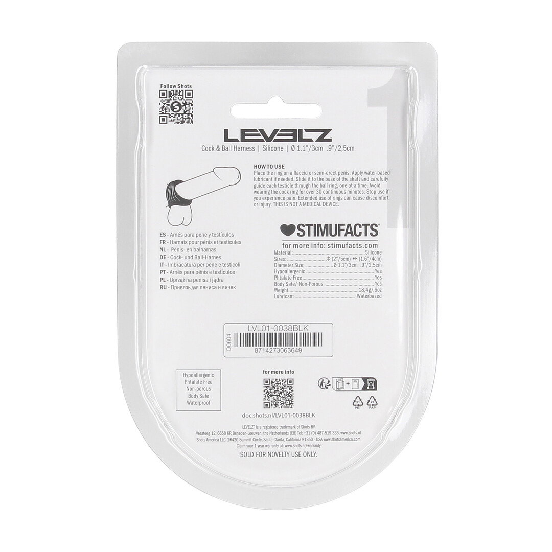 Siliconen Cock- en Ballenharnas - Zwart - Afbeelding 3