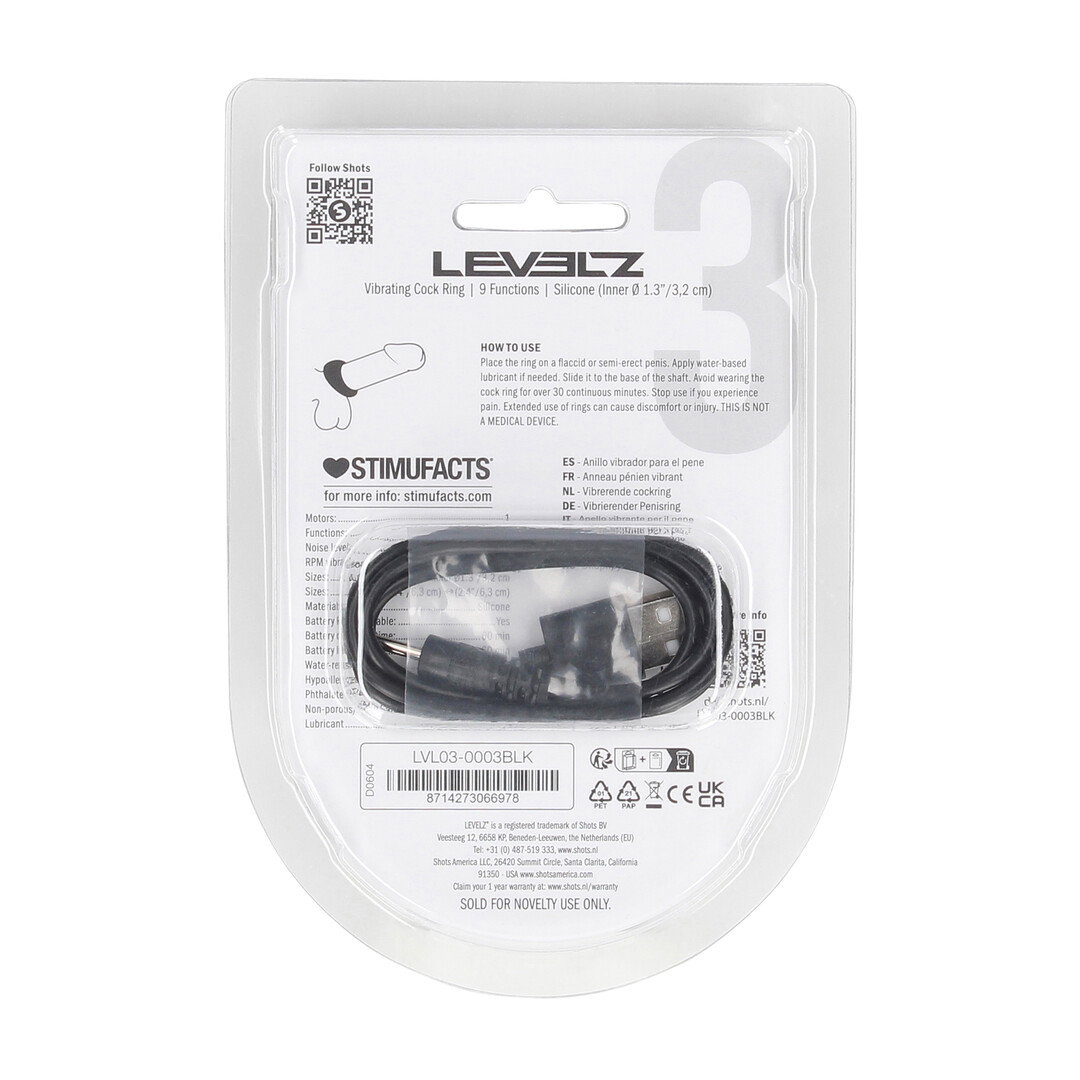 Afgedichte Vloeibare Siliconen Vibrerende Cockring - Zwart - Afbeelding 3