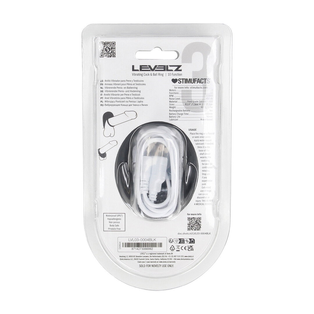 Vibrerende Vloeibare Siliconen Cock- en Ballenring - Zwart - Afbeelding 3