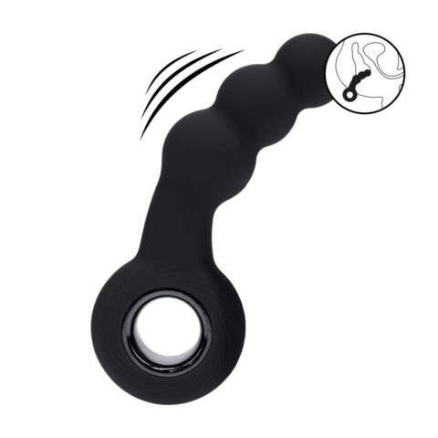 Vibrerende Parelsilicone Prostaatmassager met Lussysteem - Zwart