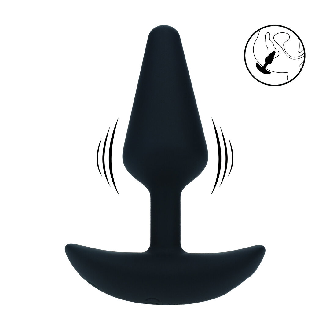 Classic Vibrerende Siliconen Anale Plug - S - Zwart