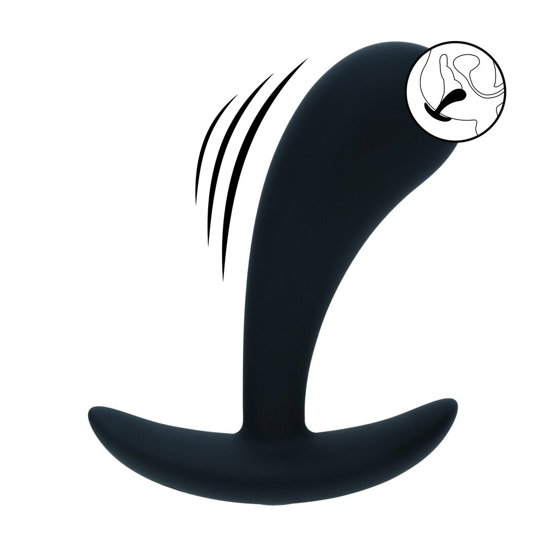 Vibrerende Siliconen Prostaat Stimulator Anale Plug - S - Zwart