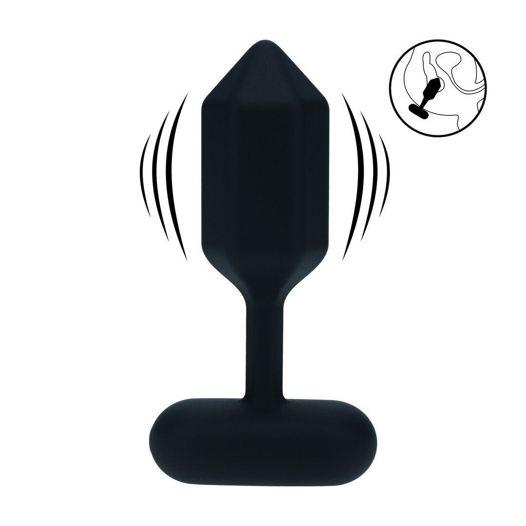 Hexagonale Vibrerende Silicone Anale Plug - S - Zwart