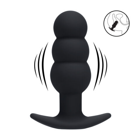 Tri Bulb Vibrerende Siliconen Anale Plug - Zwart